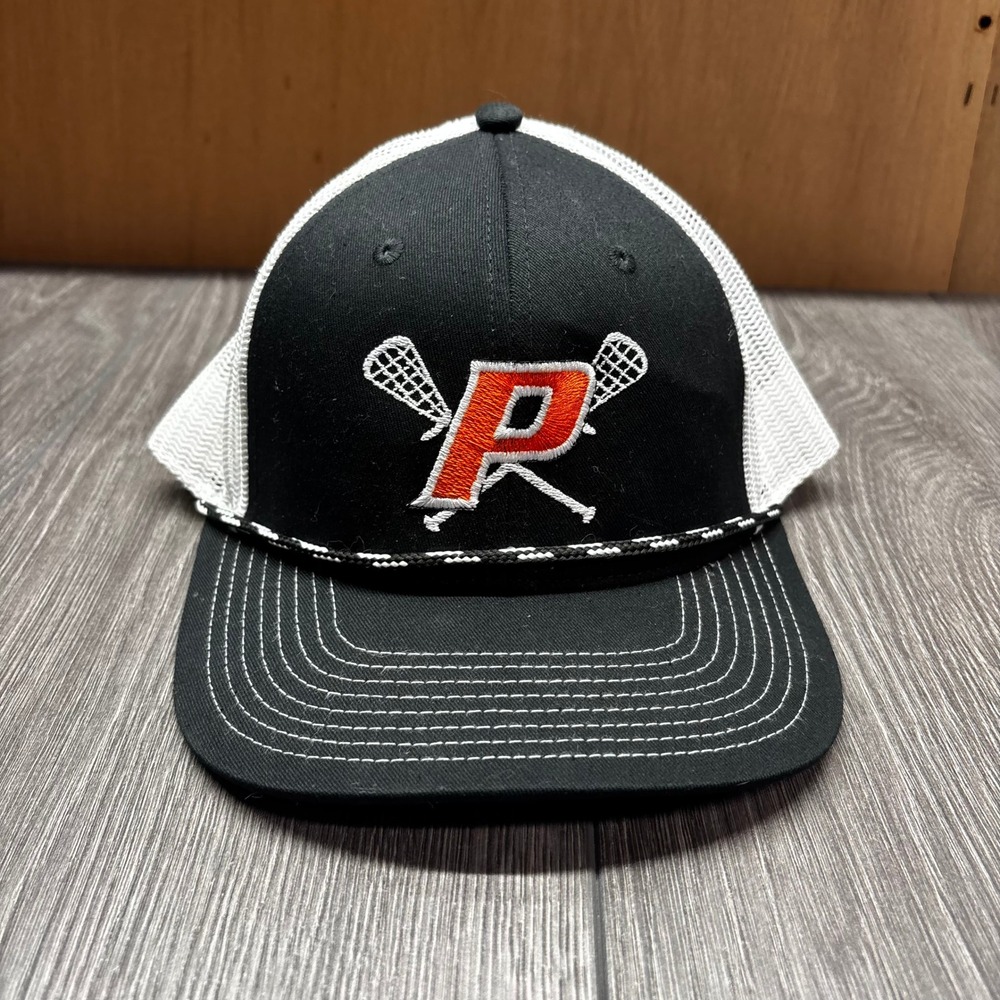Princeton Lacrosse The Game Logo Trucker Hat Snapback Black White Mesh Hat Mens